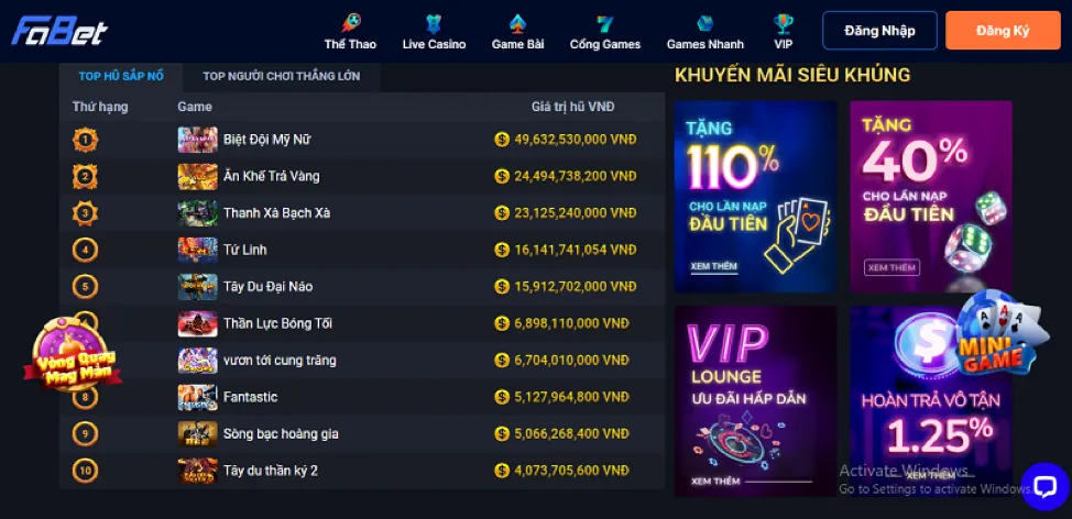 Thưởng nạp hàng ngày F186